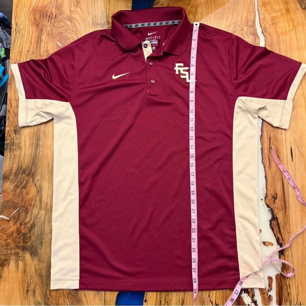 Nike Dri-FIT Florida State Seminoles Polo Shirt Men’s Large Garnet Gold NCAA - Picture 6 of 7